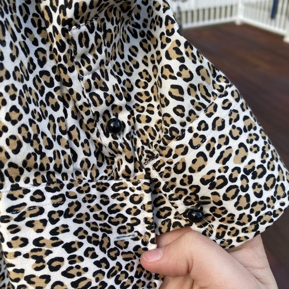 Talbots Leopard Print Button Up Blouse - Picture 4 of 6